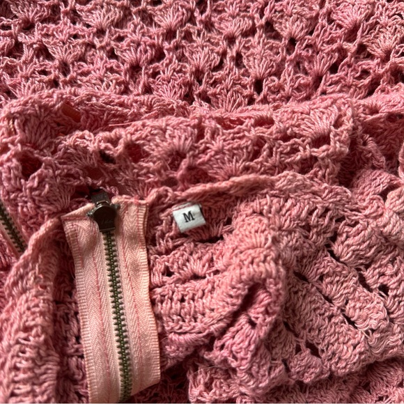 Pink Crochet Maxi Dress size M - Picture 3 of 9